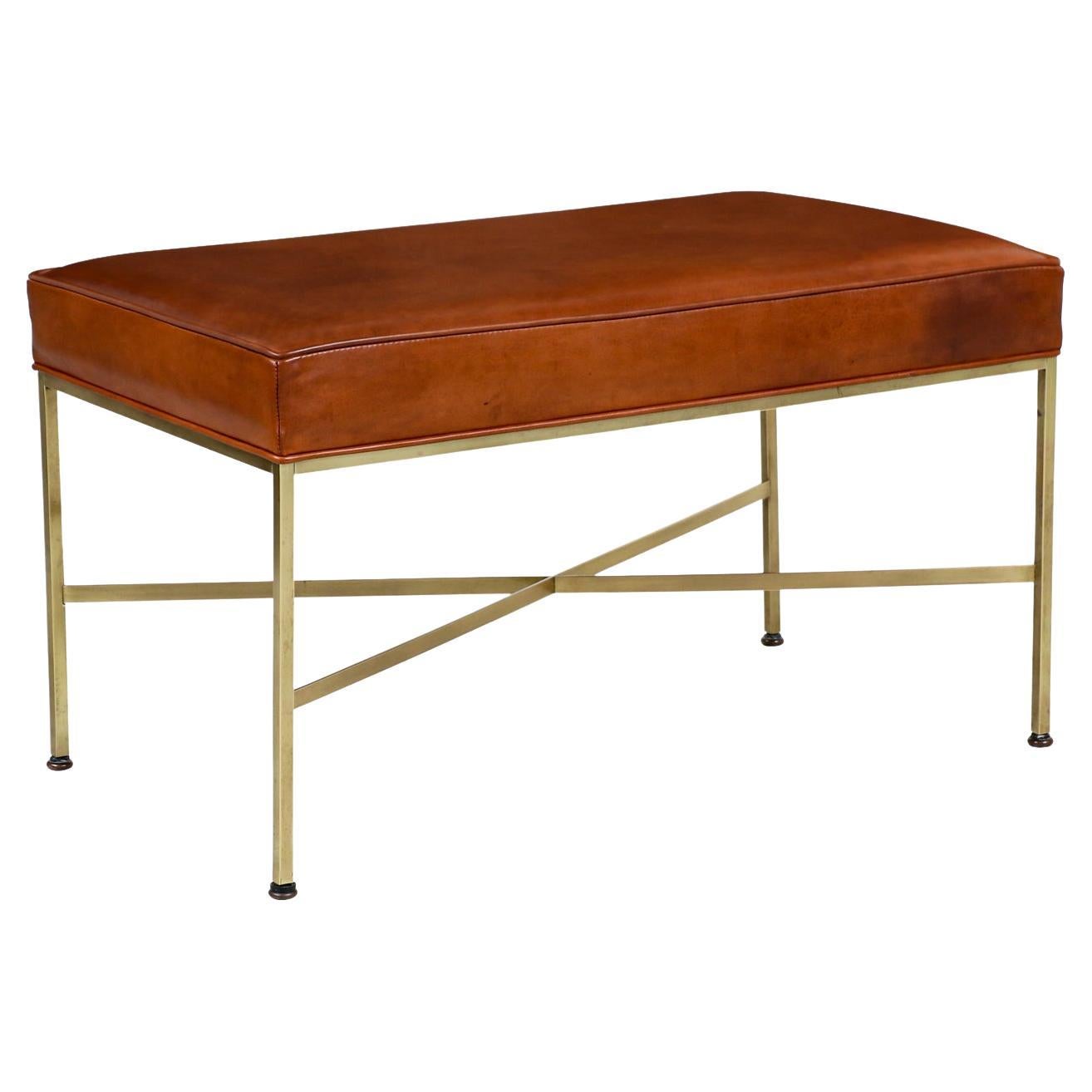 Expertly Restored - Paul McCobb “Irwin Collection” Cognac Leather Bench For Sale