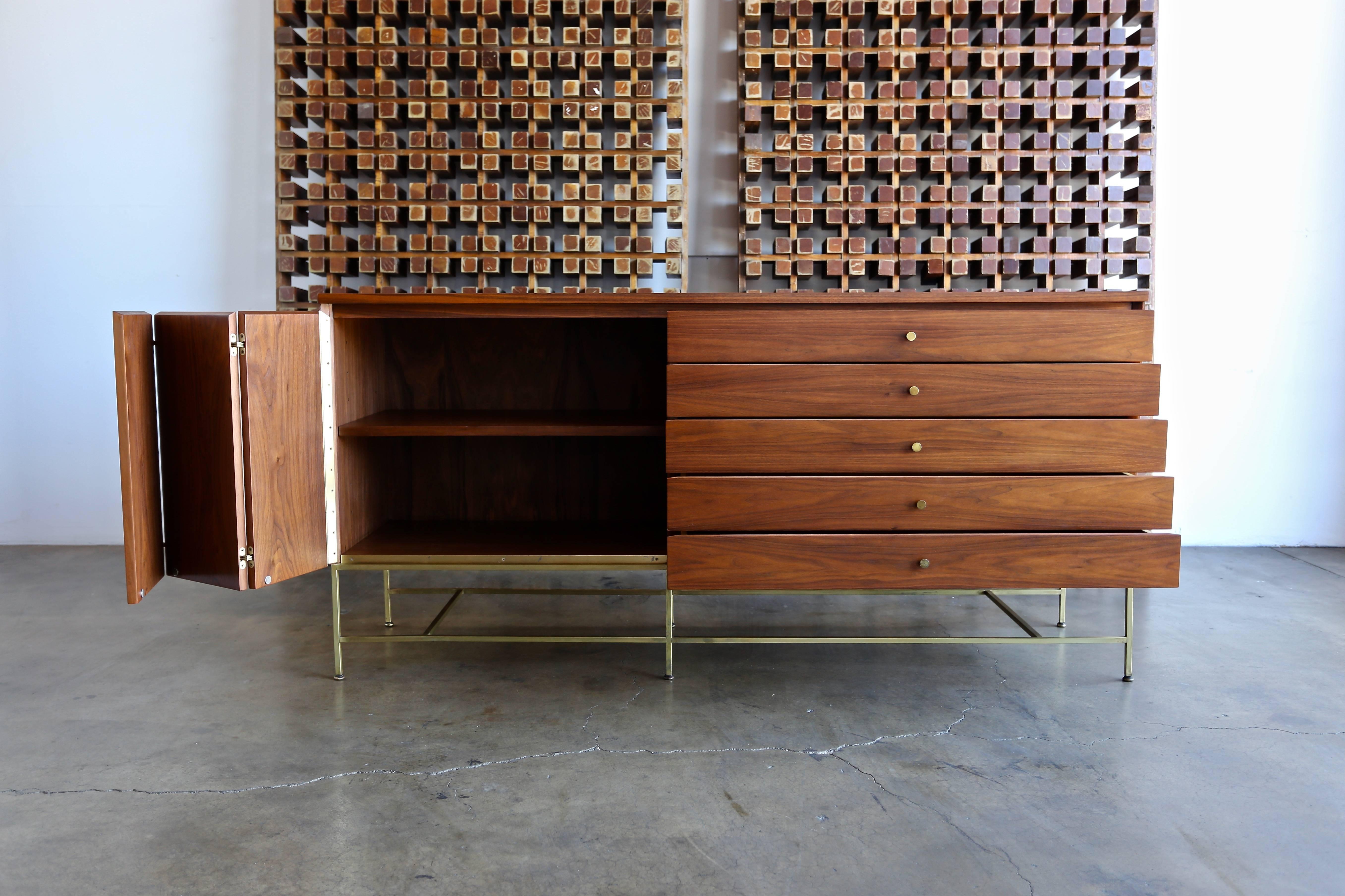 Paul McCobb “Irwin Collection” credenza. Manufactured by Calvin Furniture, circa 1950. The mahogany has been professionally restored.