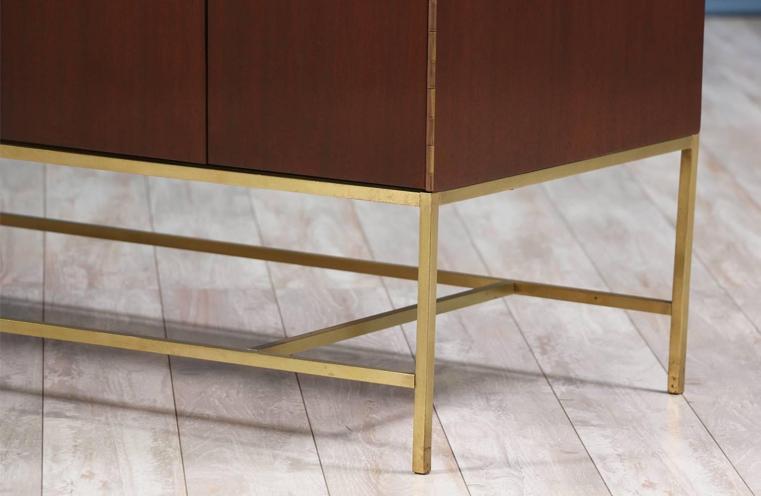 Paul McCobb “Irwin Collection” Credenza with Bi-Folding Doors and Travertine Top 3