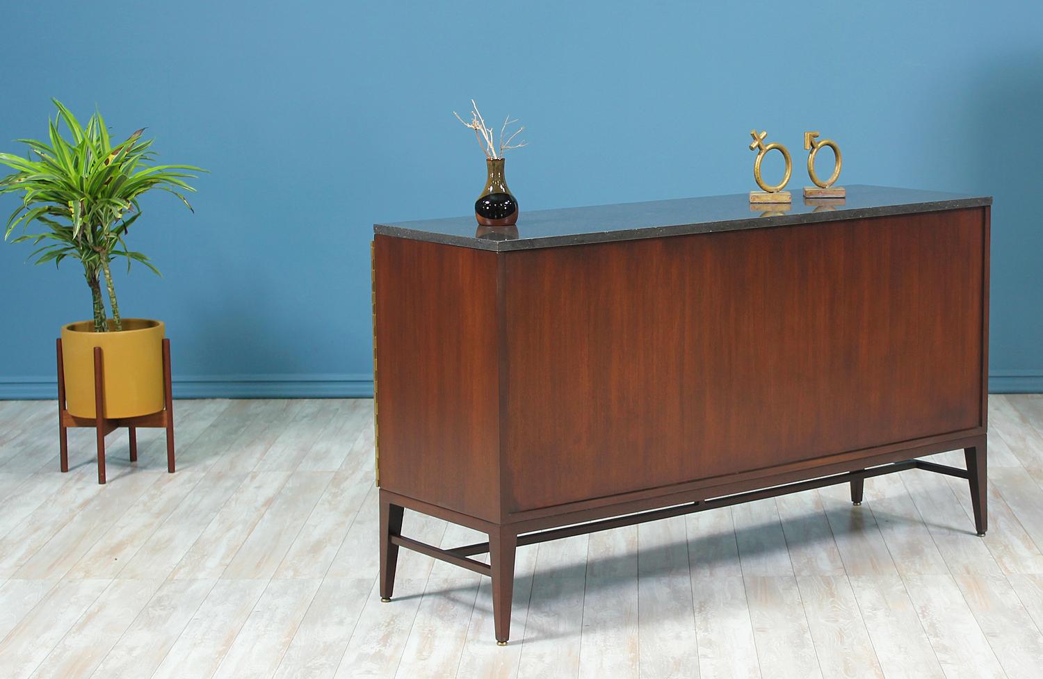 Paul McCobb “Irwin Collection” Credenza with Bi-Folding Doors & Black Marble Top 5