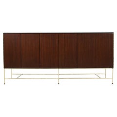 Paul McCobb "Irwin Collection" Credenza with Travertine Stone Top & Brass Accent