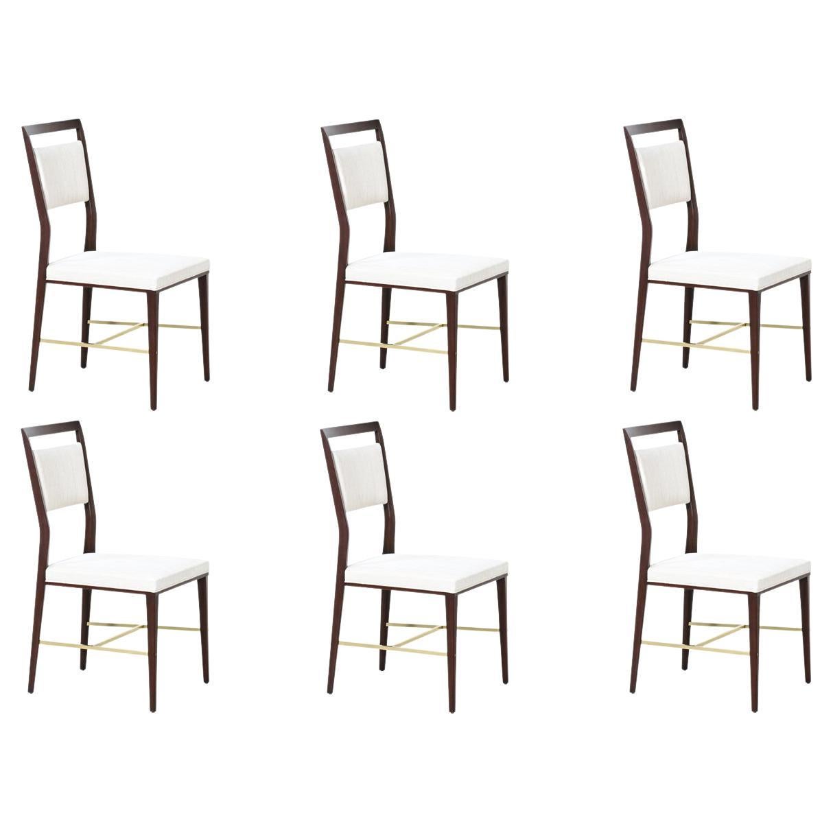 Paul McCobb "Irwin Collection" Dining Chairs with Brass Accents