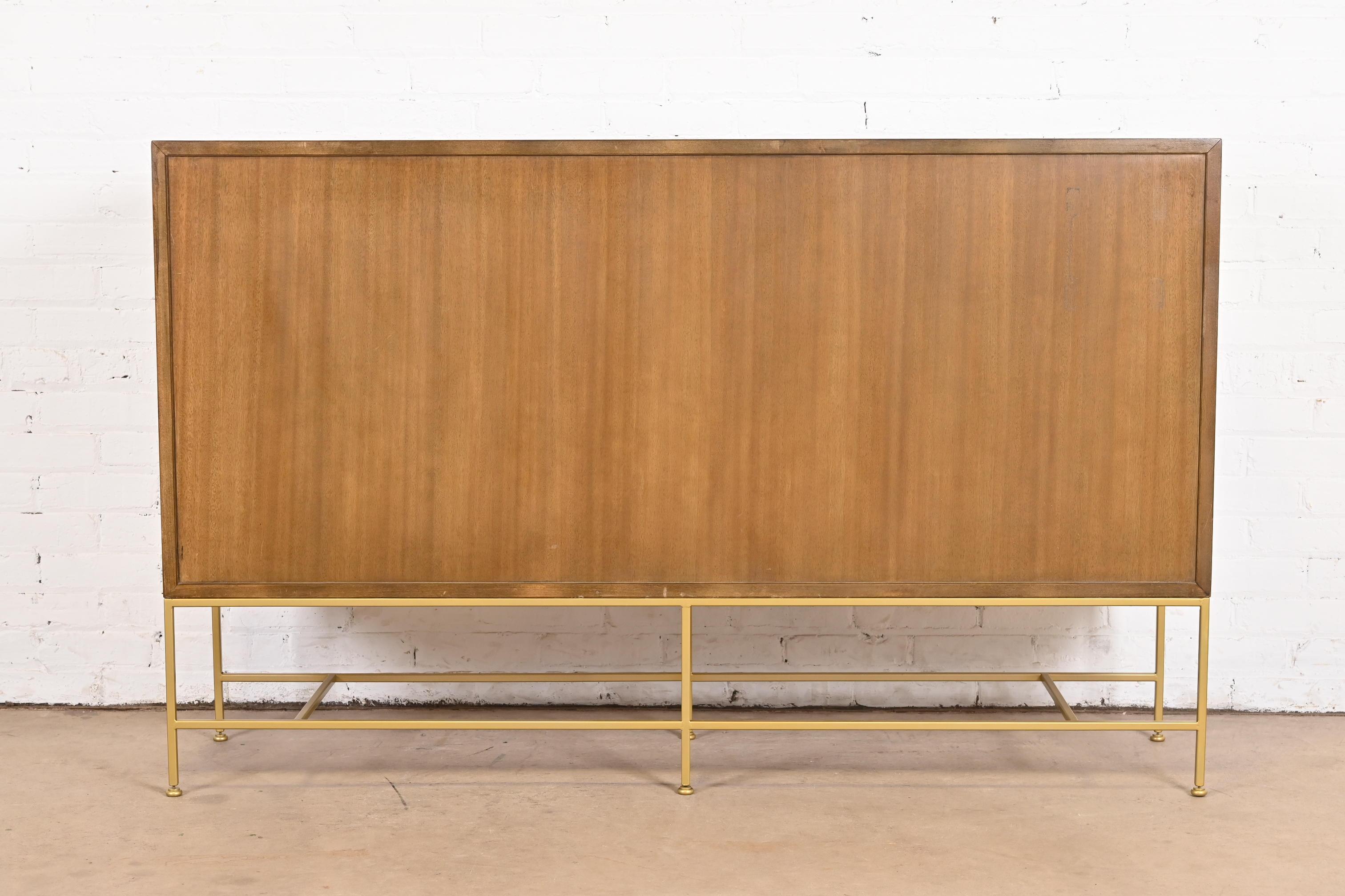 Paul McCobb Irwin Collection Mahogany and Brass Bookcase or Bar Cabinet, 1950s 8