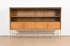 Paul McCobb Irwin Collection Mahogany and Brass Bookcase or Bar Cabinet, 1950s