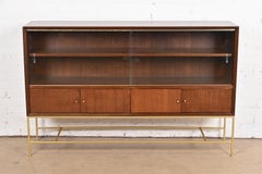Paul McCobb Irwin Collection Mahogany and Brass Bookcase or Bar Cabinet