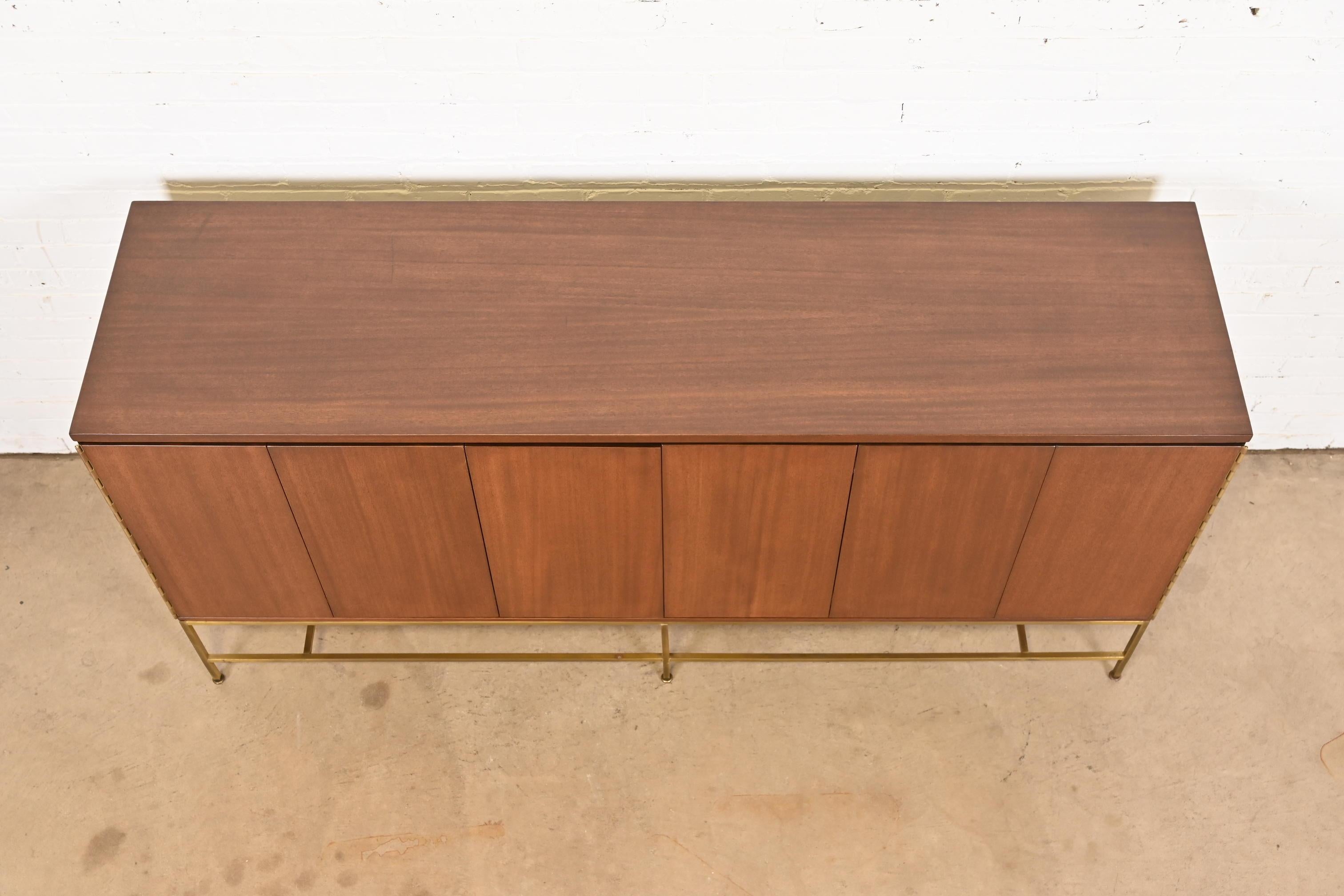 Paul McCobb Irwin Collection Mahogany and Brass Dresser or Credenza, Refinished For Sale 8