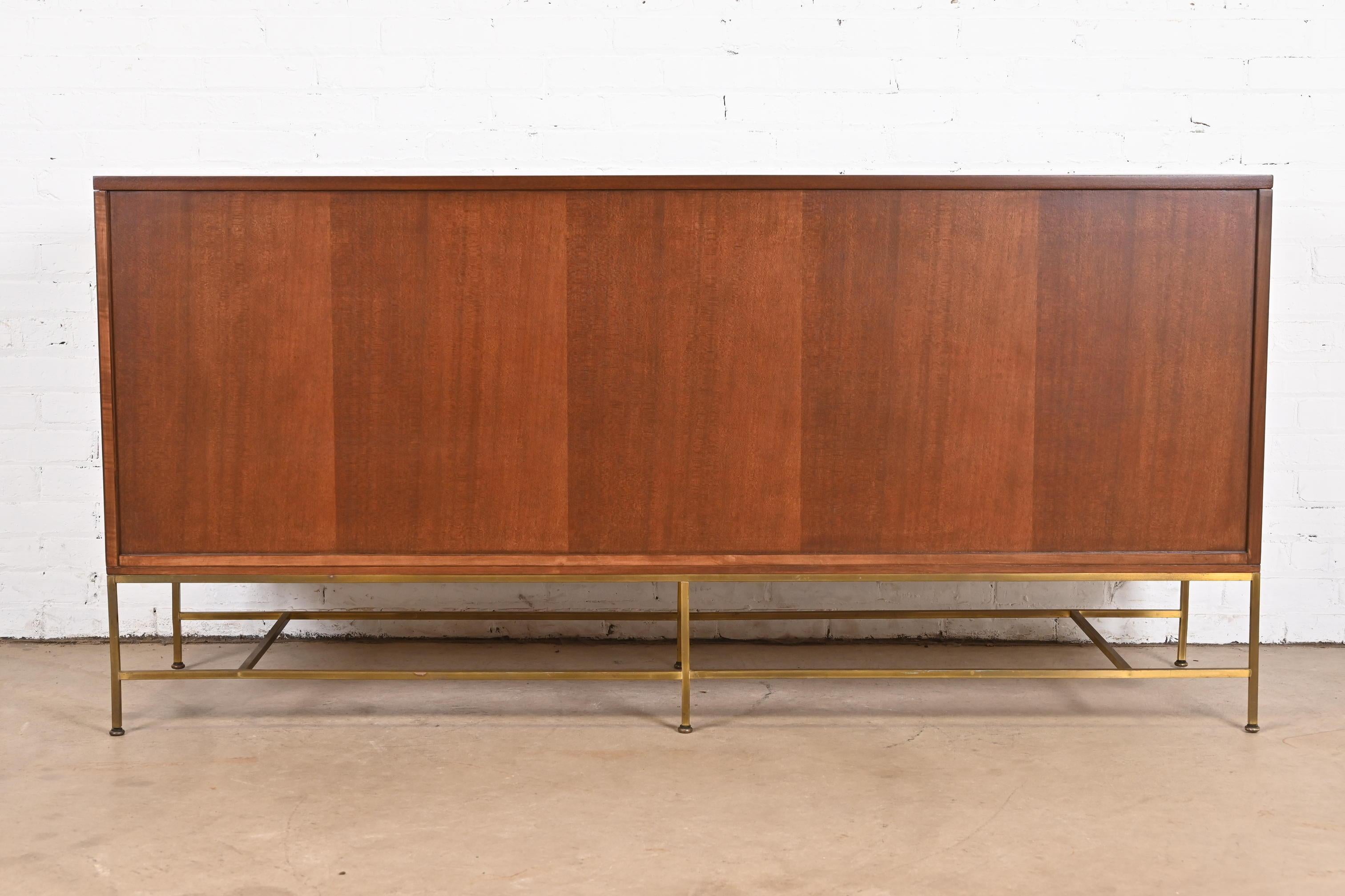 Paul McCobb Irwin Collection Mahogany and Brass Dresser or Credenza, Refinished For Sale 10