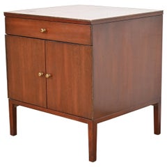 Comodino in mogano e ottone della Collezione Paul McCobb Irwin, anni '50