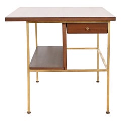 Nachttisch oder Beistelltisch aus Mahagoni und Messing der Paul McCobb Irwin Kollektion, 1950er Jahre