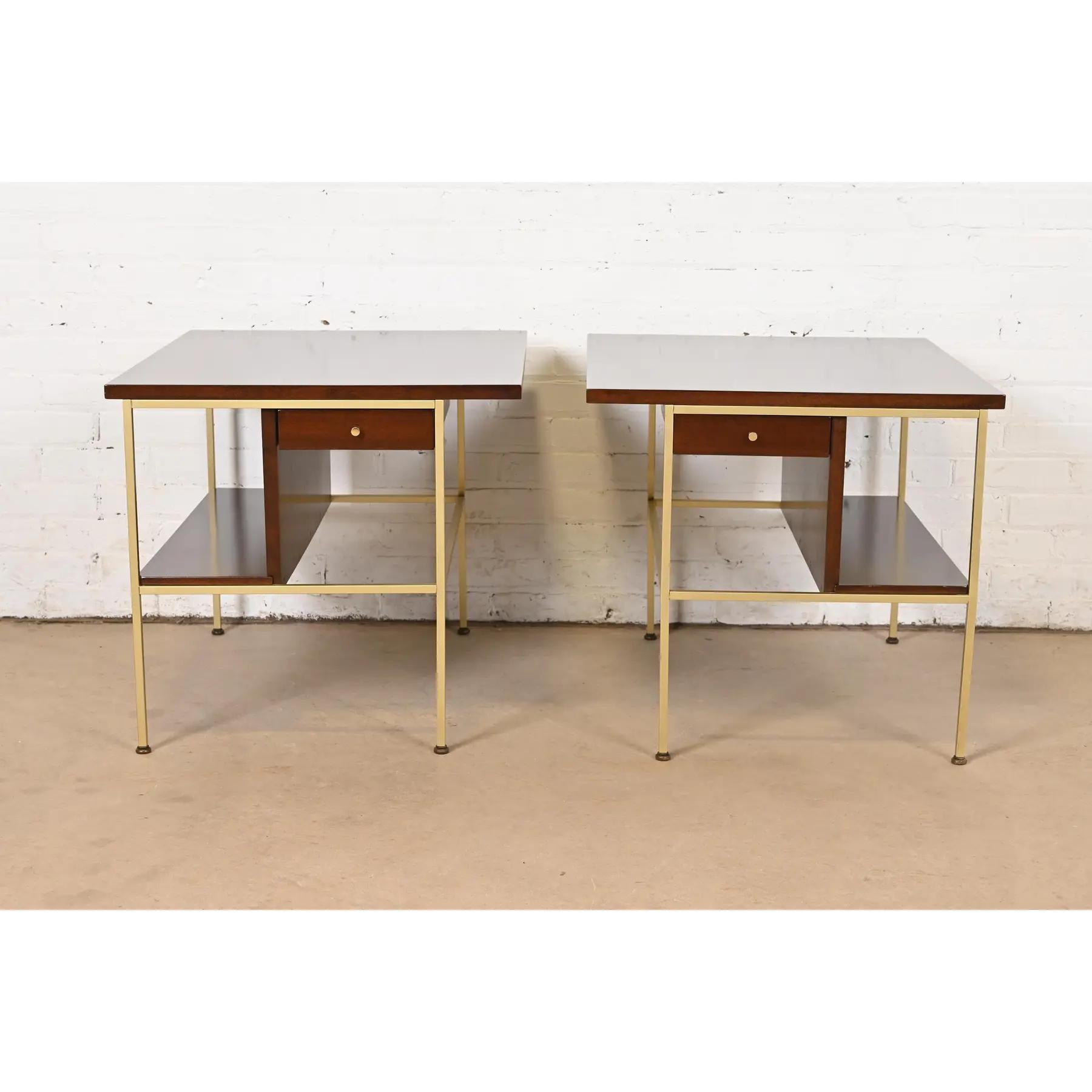 An outstanding pair of Mid-Century Modern bedside tables or occasional side tables

By Paul McCobb for Directional and produced by Calvin Furniture, 