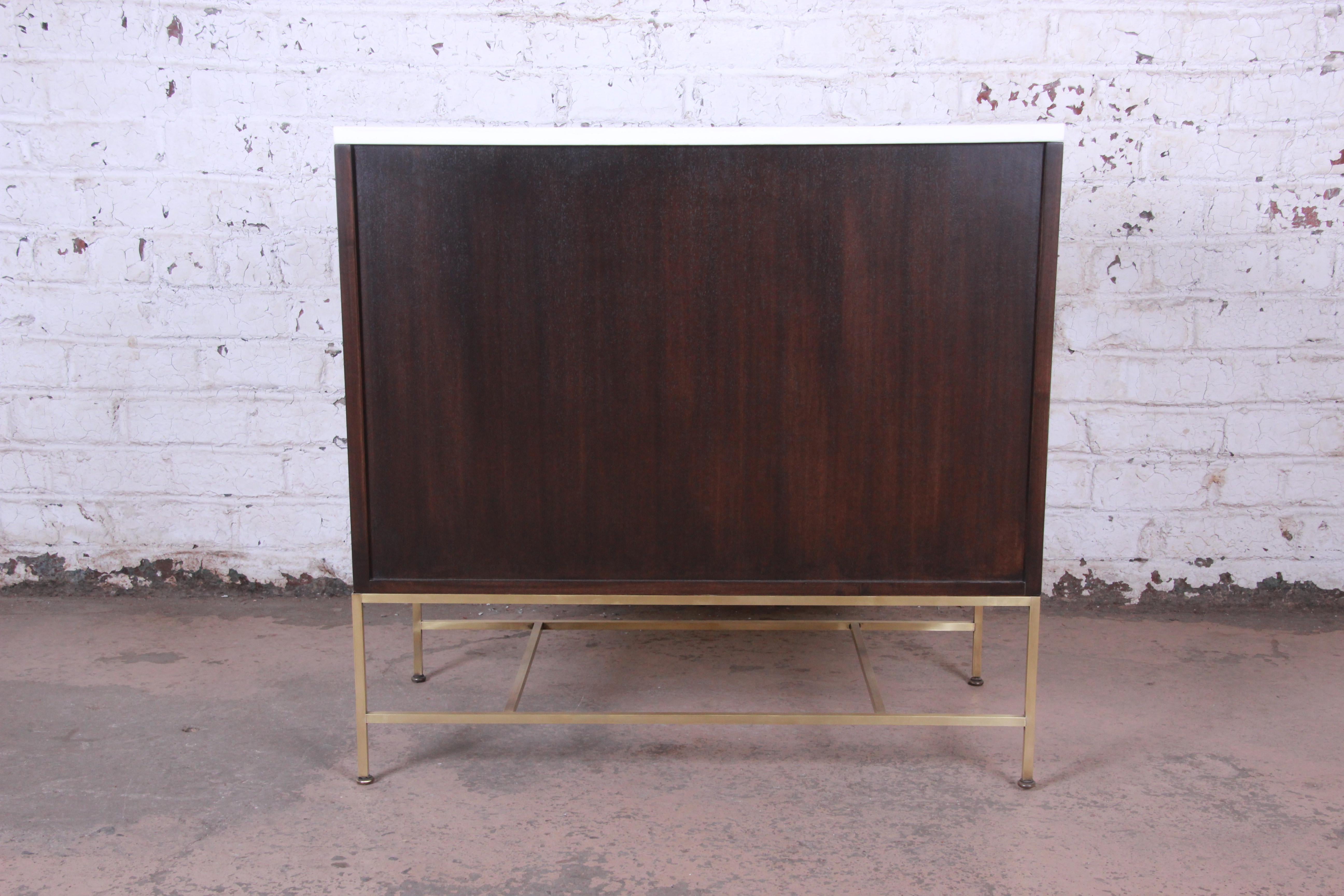 Paul McCobb Irwin Collection Mahogany and Brass Sideboard Cabinet, 1950s 4