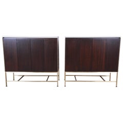 Paul McCobb Irwin Collection Mahogany and Brass Sideboard Cabinets