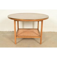 Paul McCobb Irwin Collection Mahogany, Brass, and Cane Coffee Table, 1950s