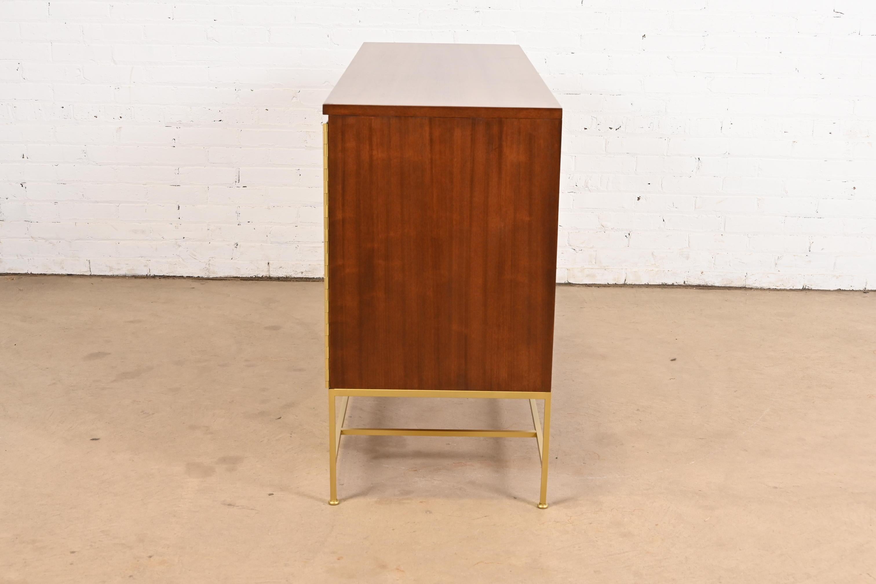 Paul McCobb Irwin Collection Mahogany & Brass Sideboard Credenza or Bar Cabinet 5