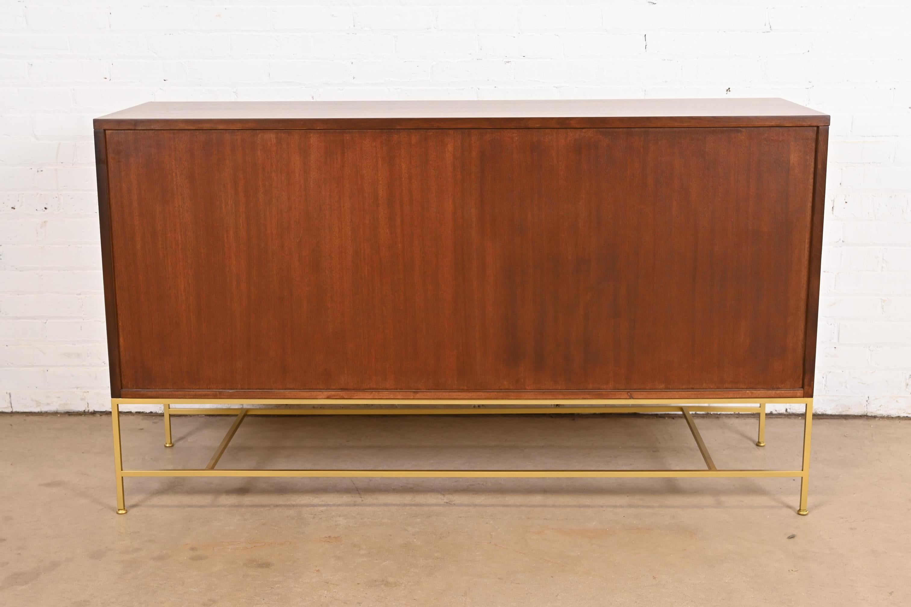 Paul McCobb Irwin Collection Mahogany & Brass Sideboard Credenza or Bar Cabinet 6