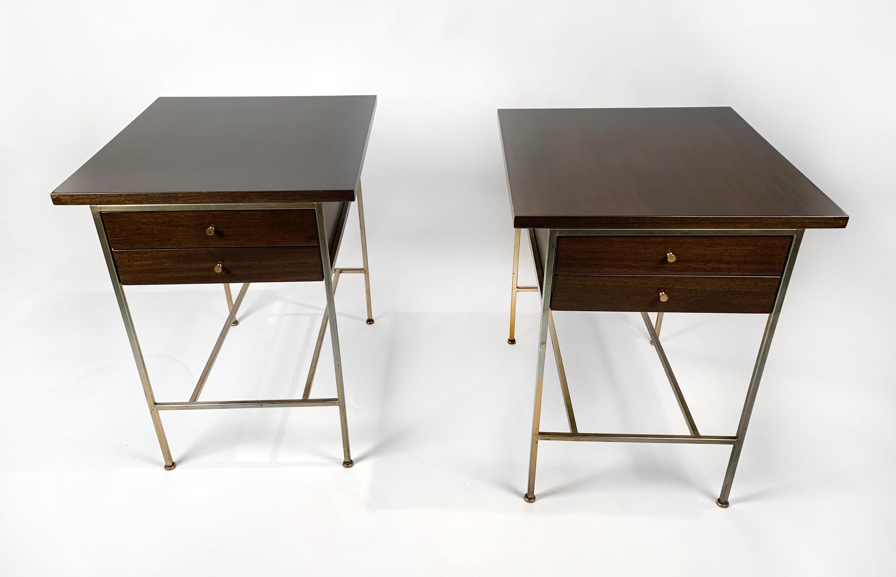Mid-Century Modern Paul McCobb Irwin Collection Mahogany End Tables or Nightstands