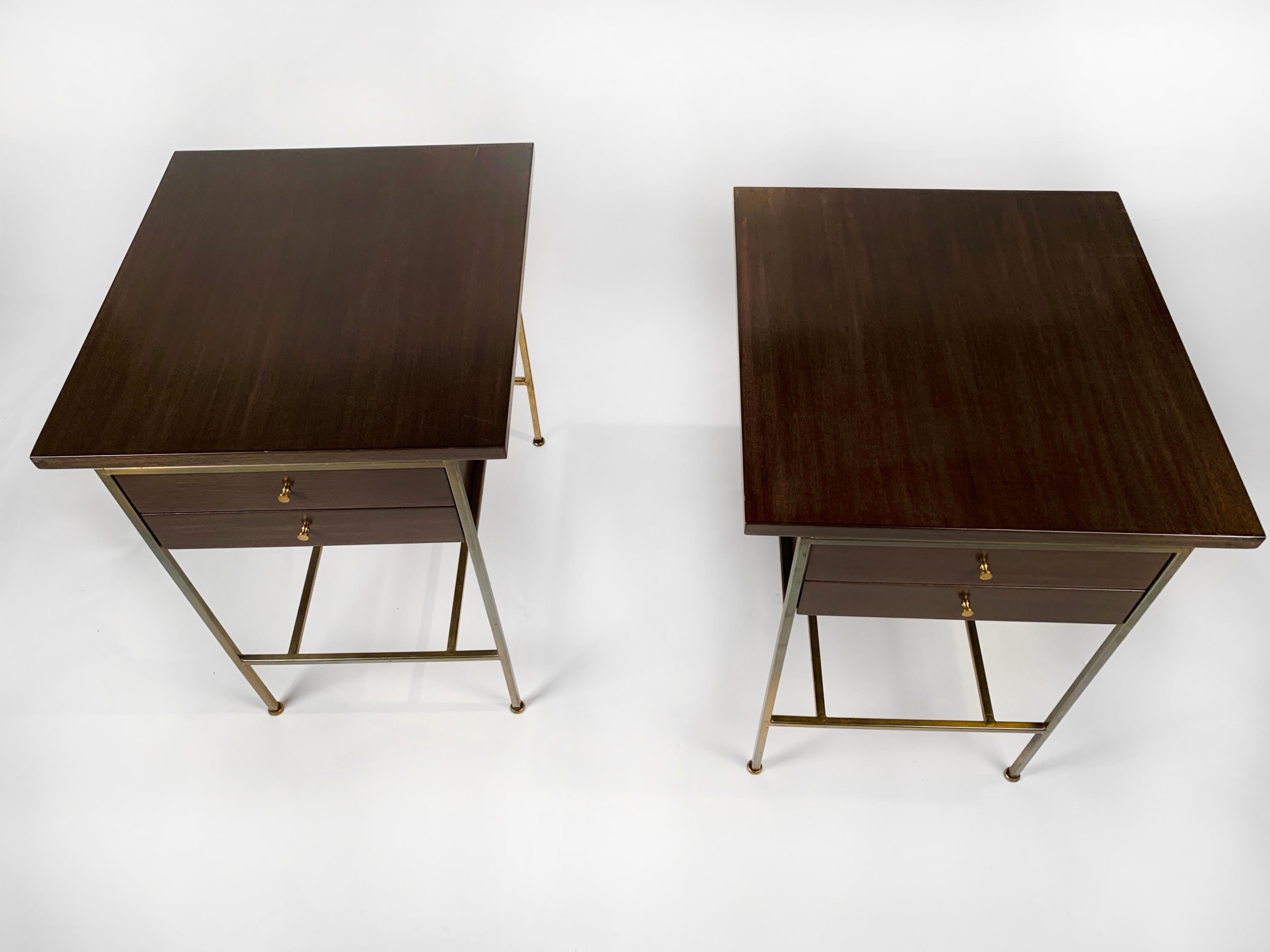 American Paul McCobb Irwin Collection Mahogany End Tables or Nightstands