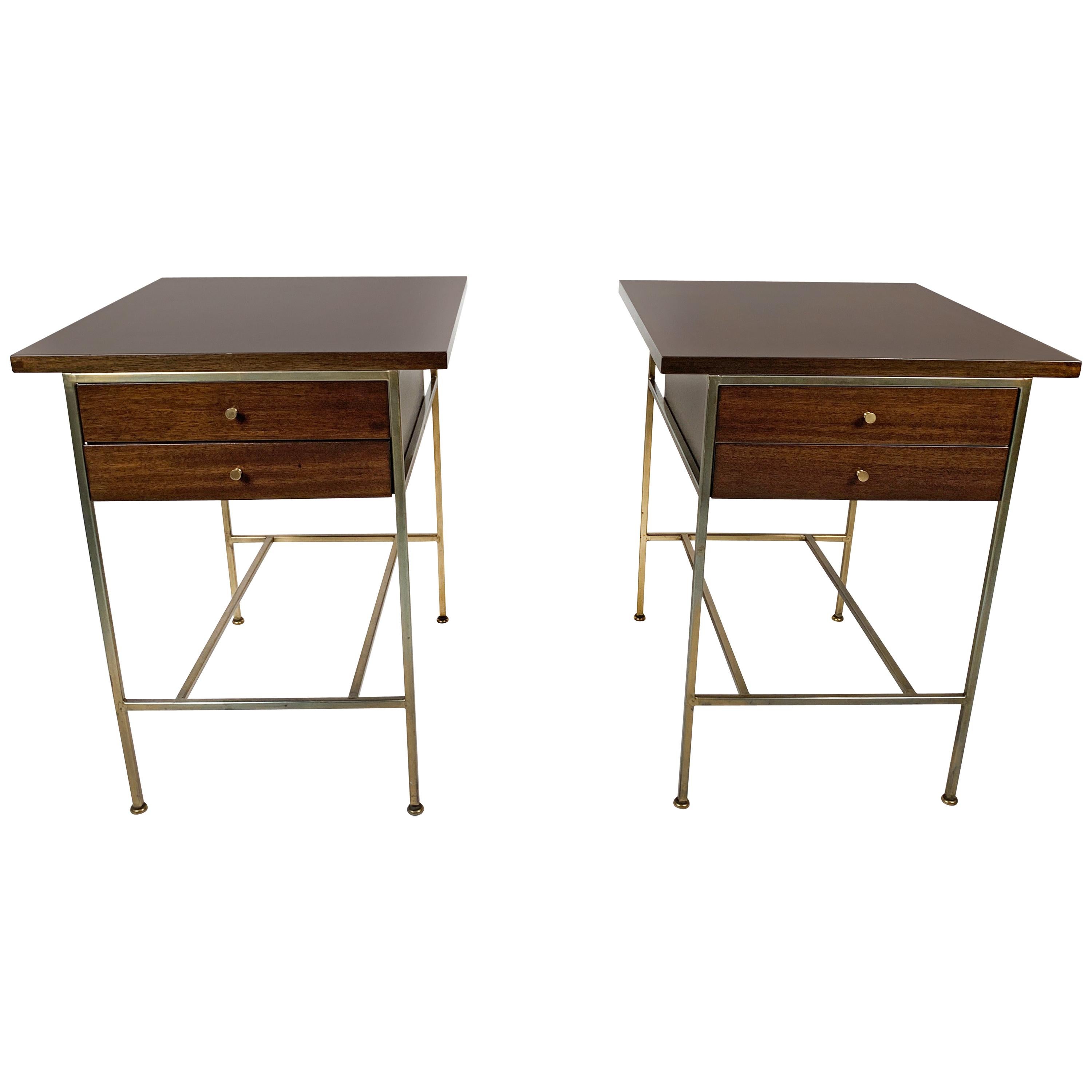 Paul McCobb Irwin Collection Mahogany End Tables or Nightstands