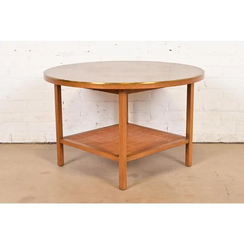 Mesa de centro de caoba y tapa de cuero de la colección Irwin de Paul McCobb, años 50 en venta 3