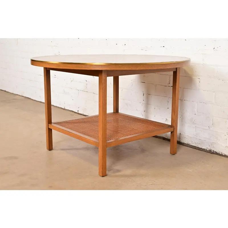 Mesa de centro de caoba y tapa de cuero de la colección Irwin de Paul McCobb, años 50 Estadounidense en venta