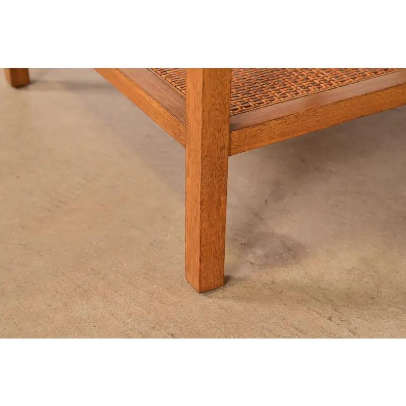 Mesa de centro de caoba y tapa de cuero de la colección Irwin de Paul McCobb, años 50 en venta 2