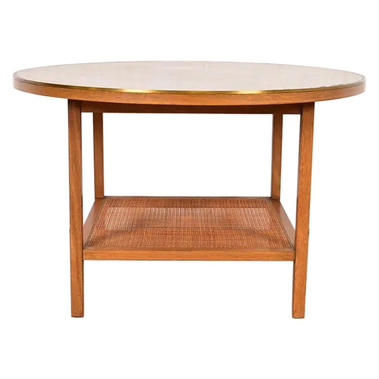 Mesa de centro de caoba y tapa de cuero de la colección Irwin de Paul McCobb, años 50 en venta