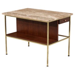 Expertly Restored - Paul McCobb “Irwin Collection” Marble & Brass Side Table