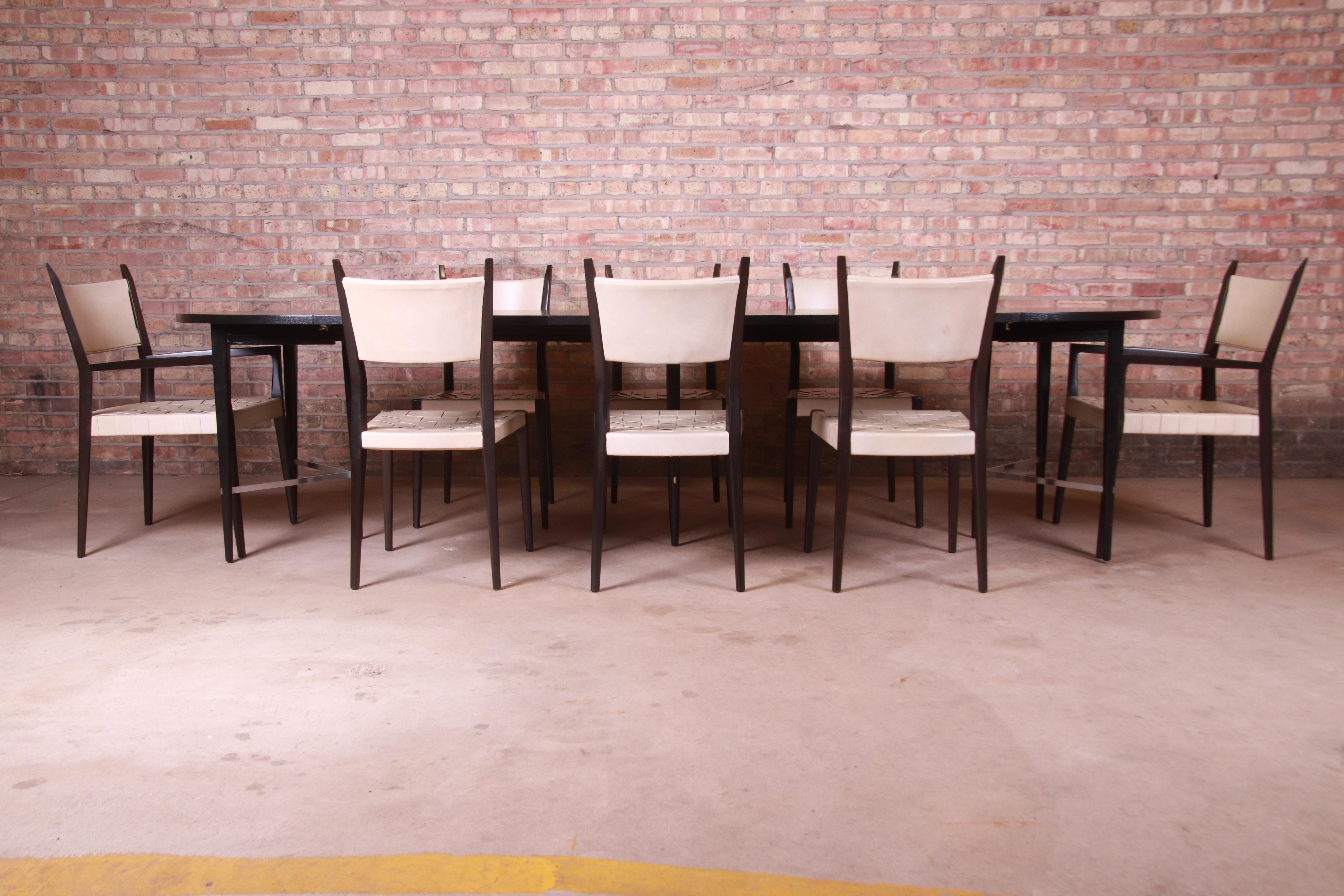 A very rare and exceptional Mid-Century Modern dining table and eight chairs

By Paul McCobb for Directional and produced by Calvin Furniture, 