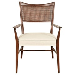 Paul McCobb Irwin Collection Mid-Century Modern Walnut Cane Back Armchair