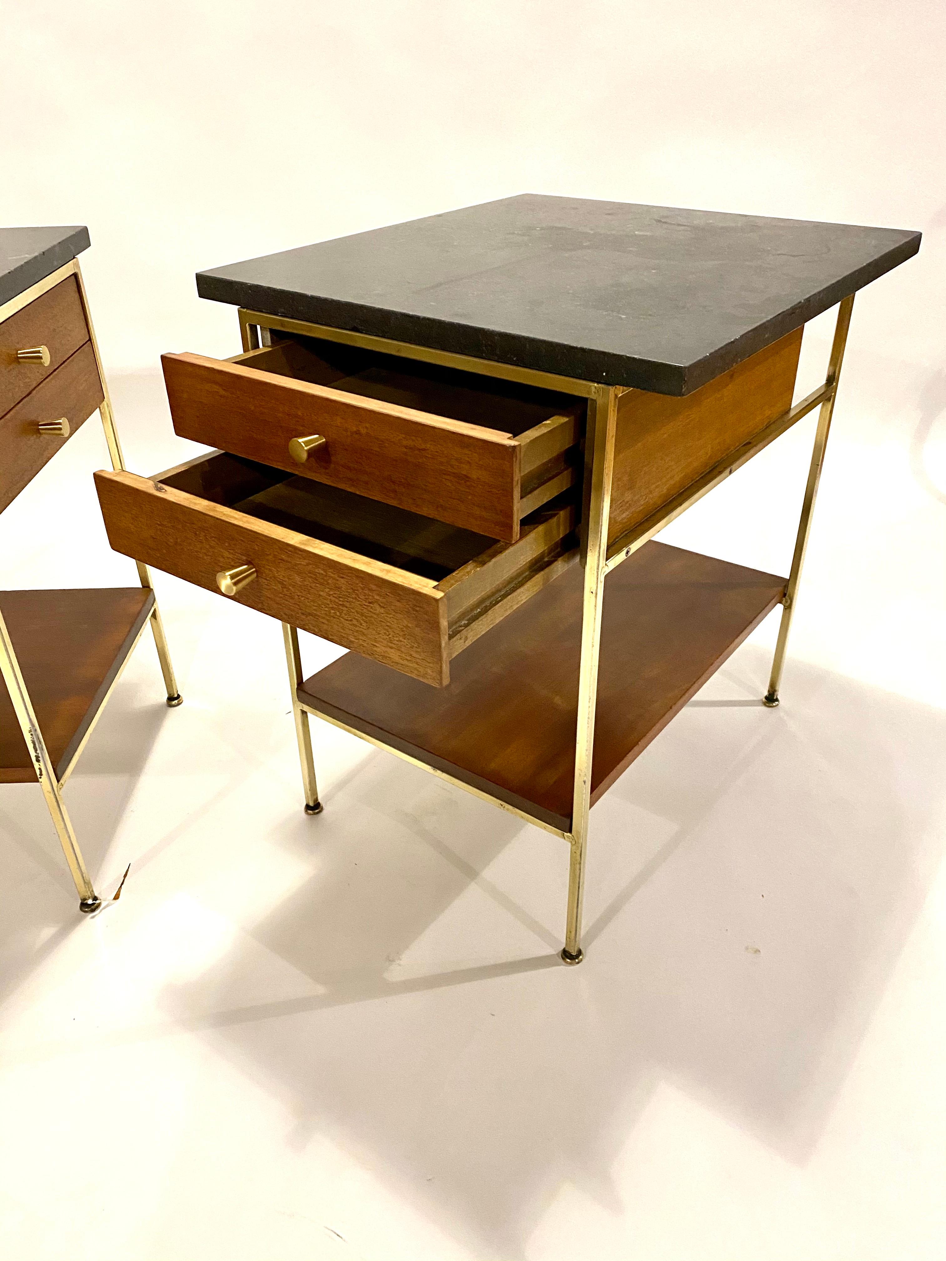 Brass Paul McCobb Irwin Collection Nightstands for Calvin