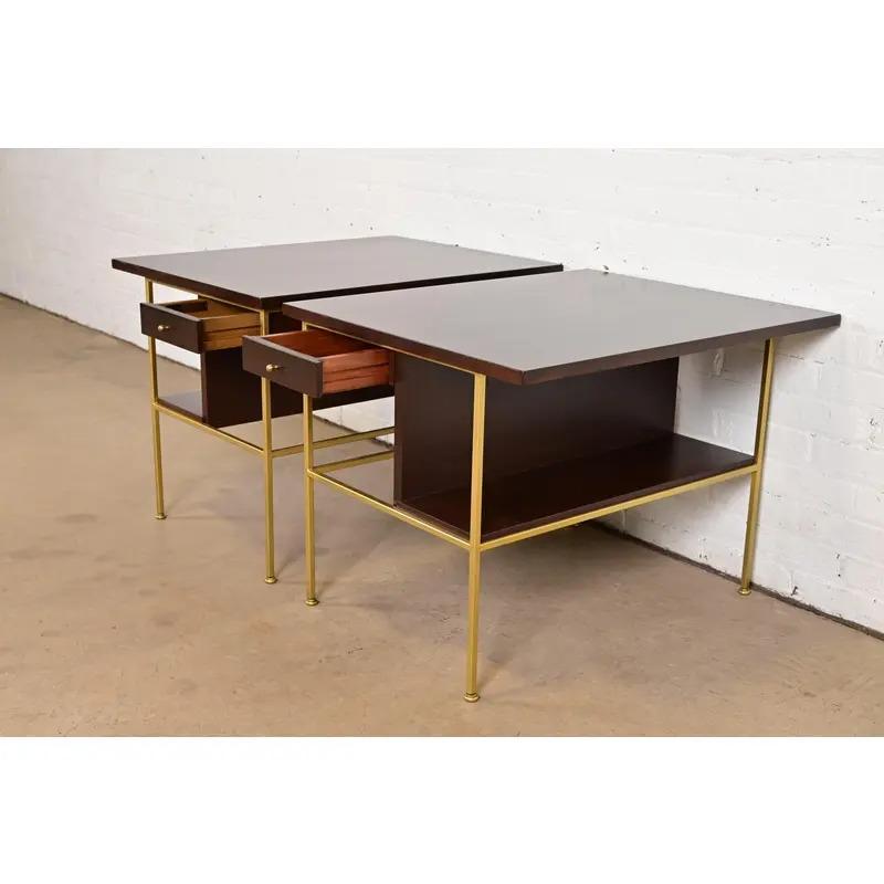 Ottone Comodini o tavolini della Collection'S di Paul McCobb, appena rifiniti in vendita