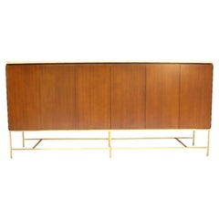 Paul McCobb Travertine Top Dresser with Brass Base for Calvin Group
