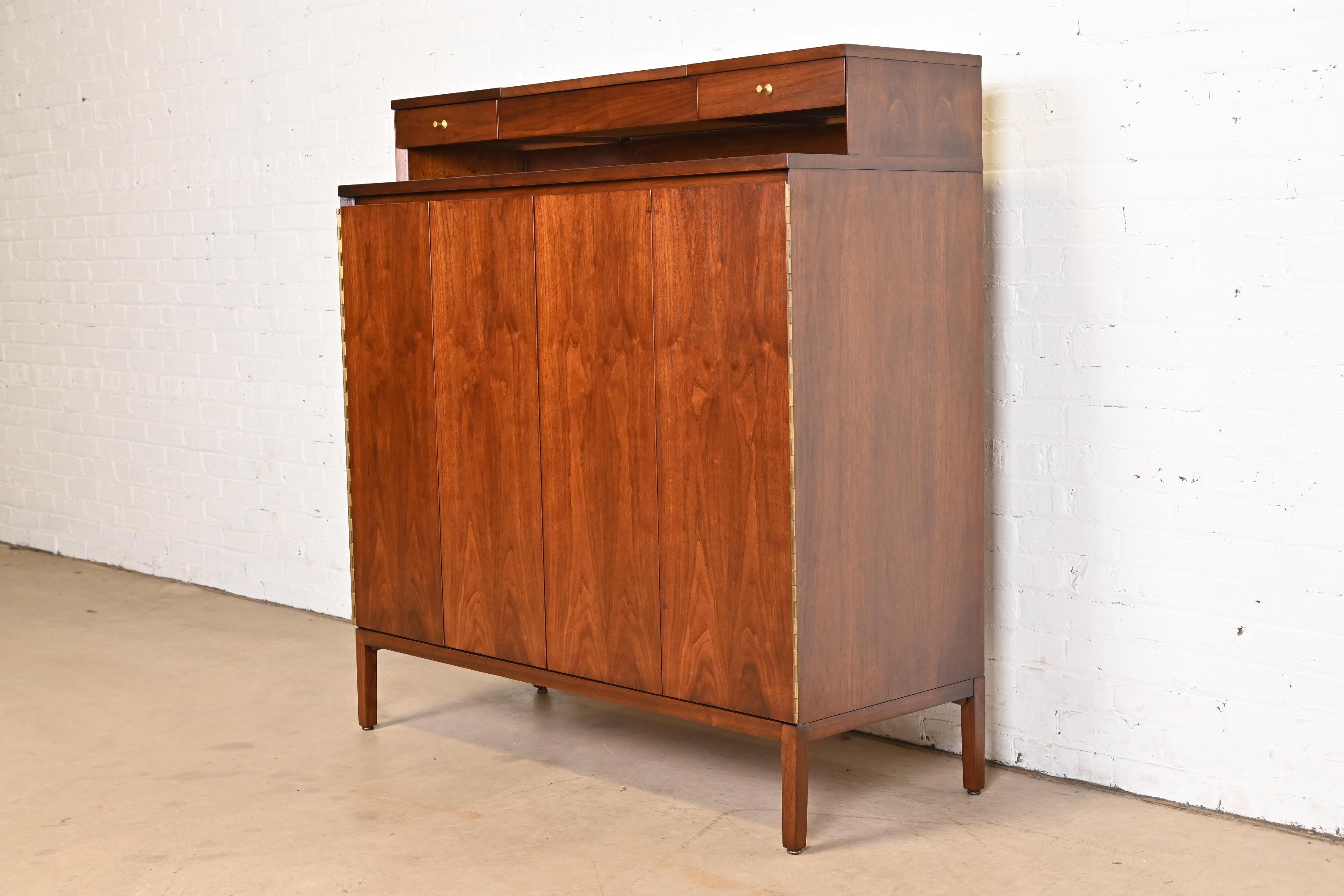 American Paul McCobb Irwin Collection Walnut Gentleman's Chest, Newly Refinished For Sale