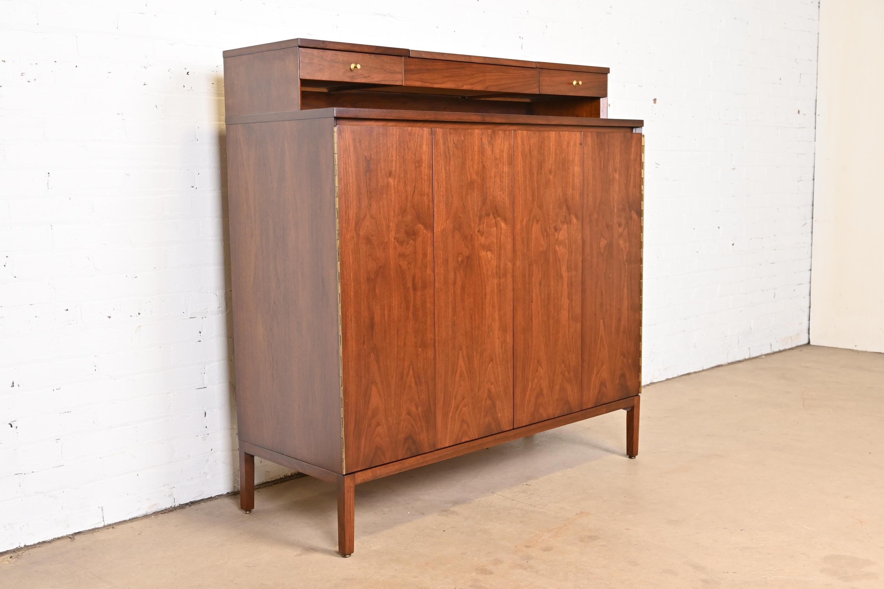 Mid-20th Century Paul McCobb Irwin Collection Walnut Gentleman's Chest, Newly Refinished For Sale