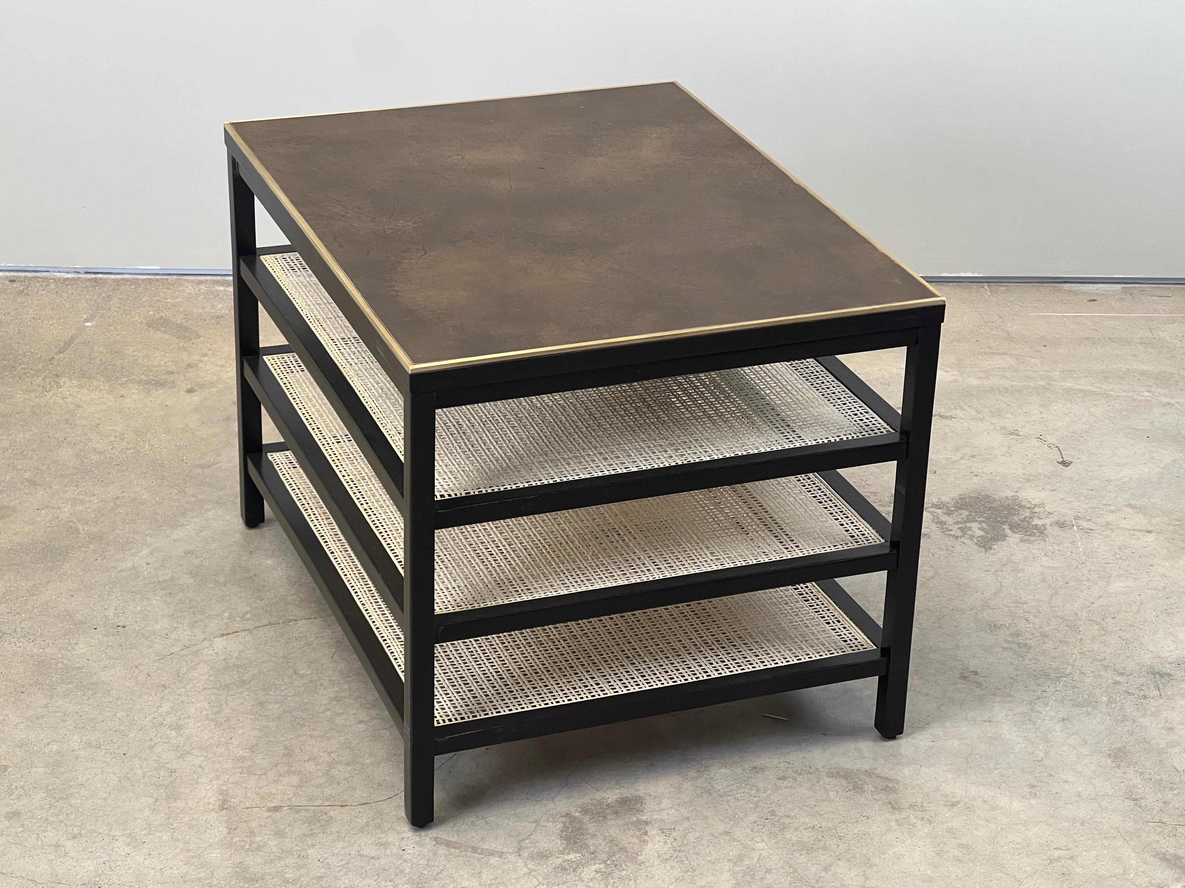 Canne Paul McCobb - Table à revues en cuir et canne en vente