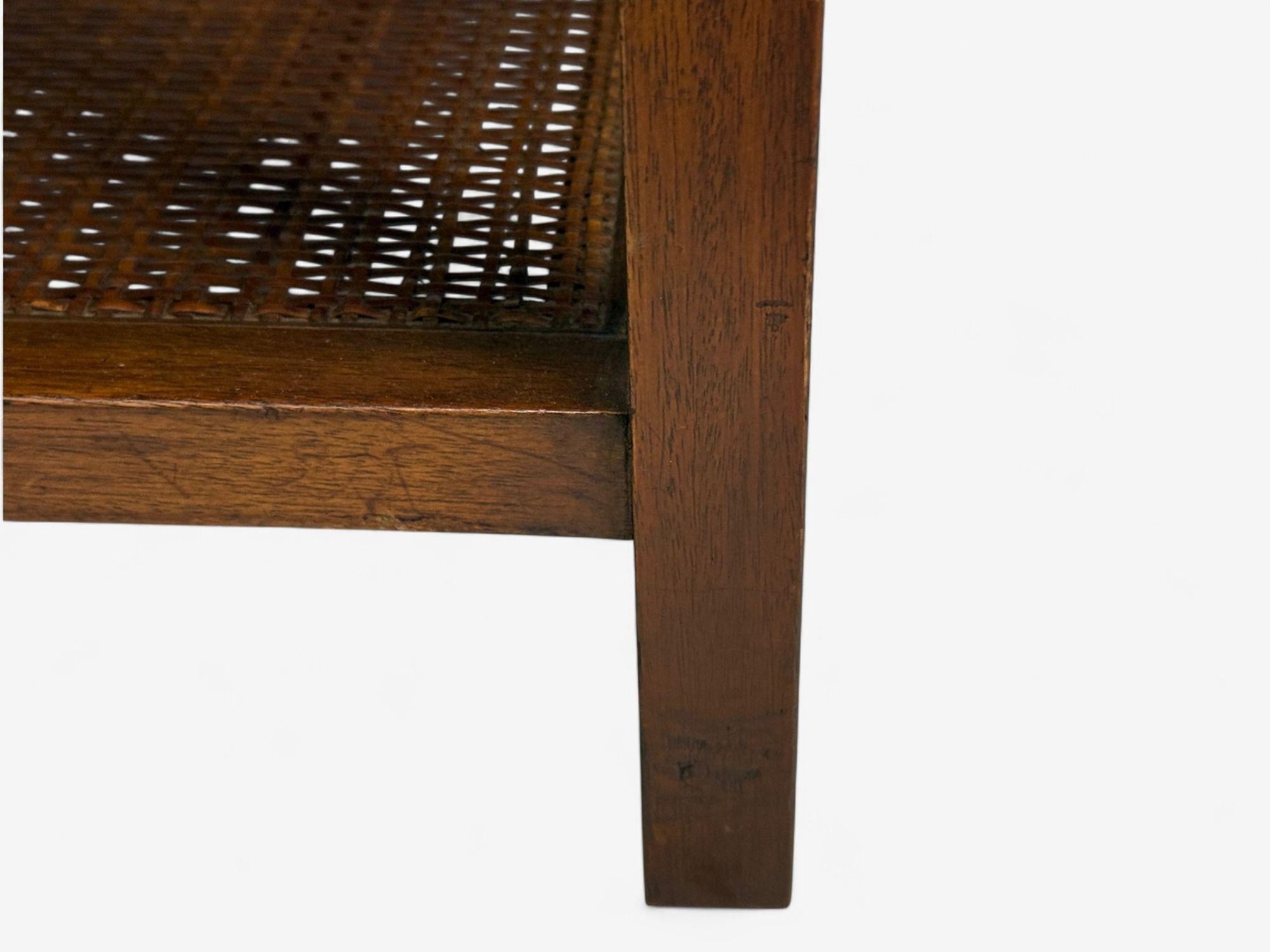 Paul McCobb, Leather, Cane, Brass, Side Table, USA, 1950s For Sale 1