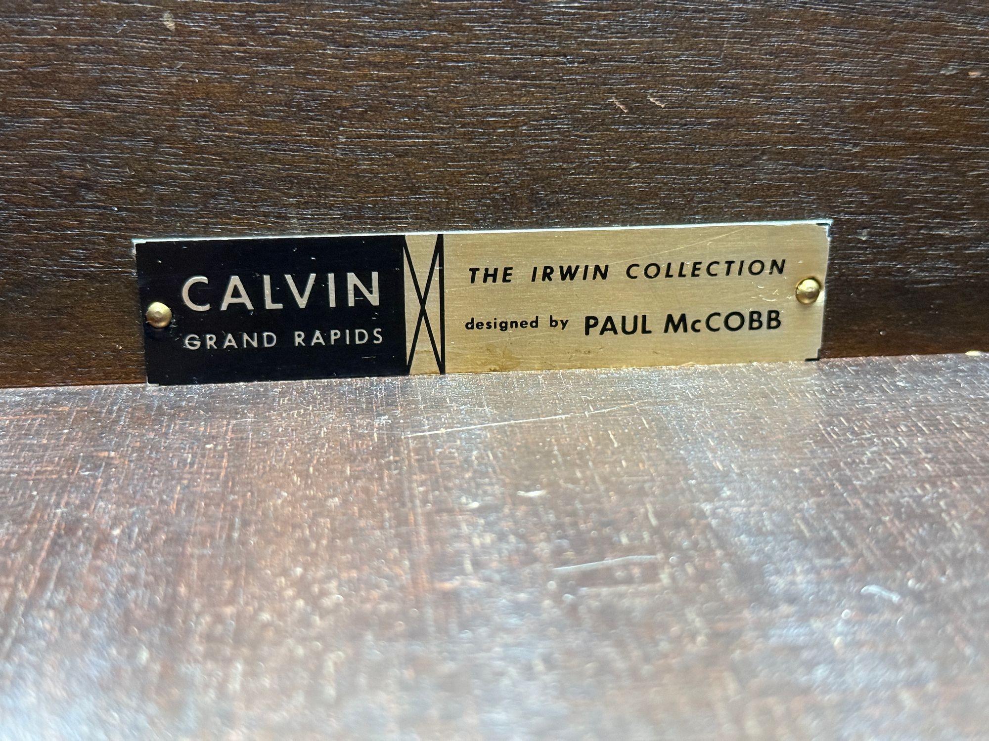 Paul McCobb, Leather, Cane, Brass, Side Table, USA, 1950s For Sale 2