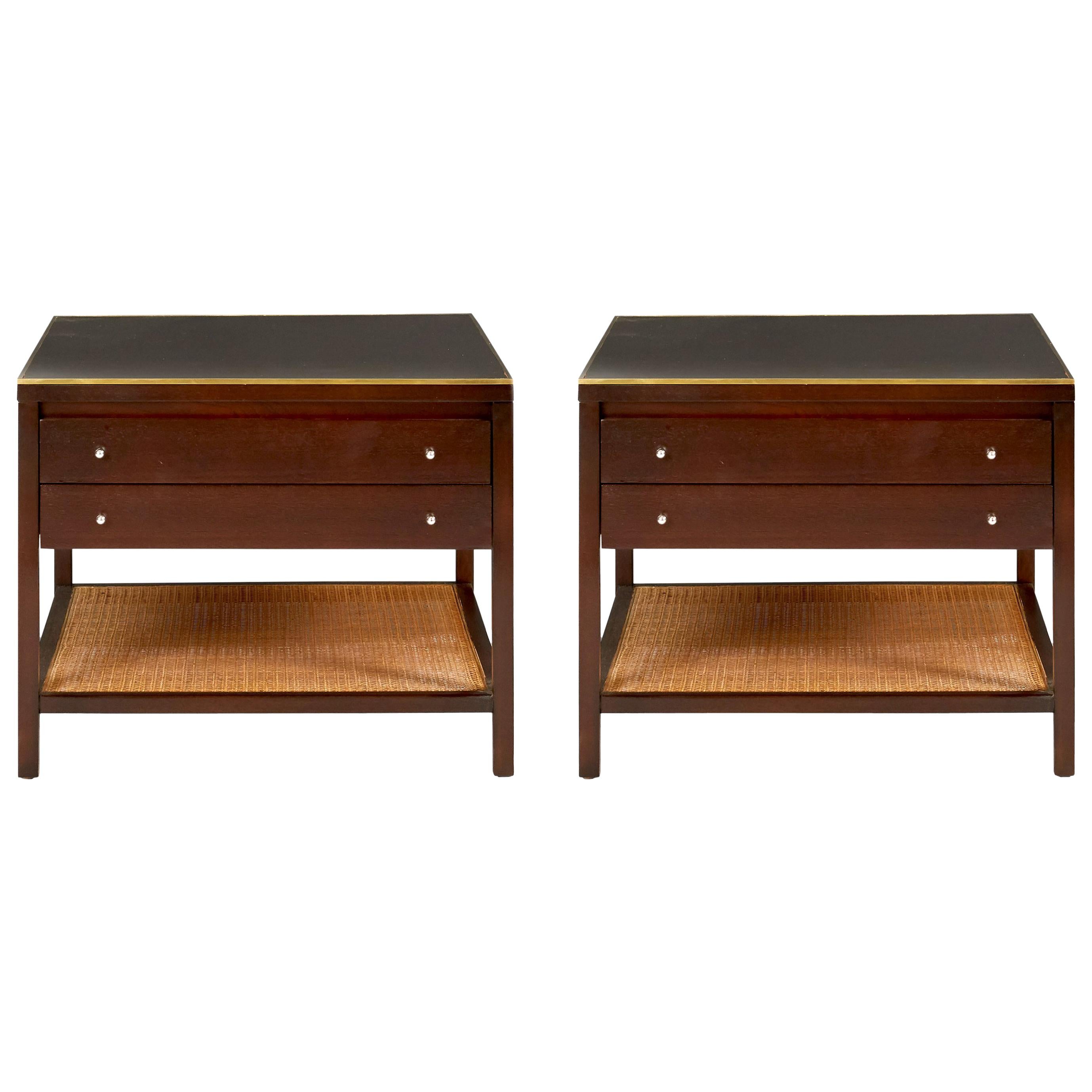 Paul McCobb Leather Top End Tables