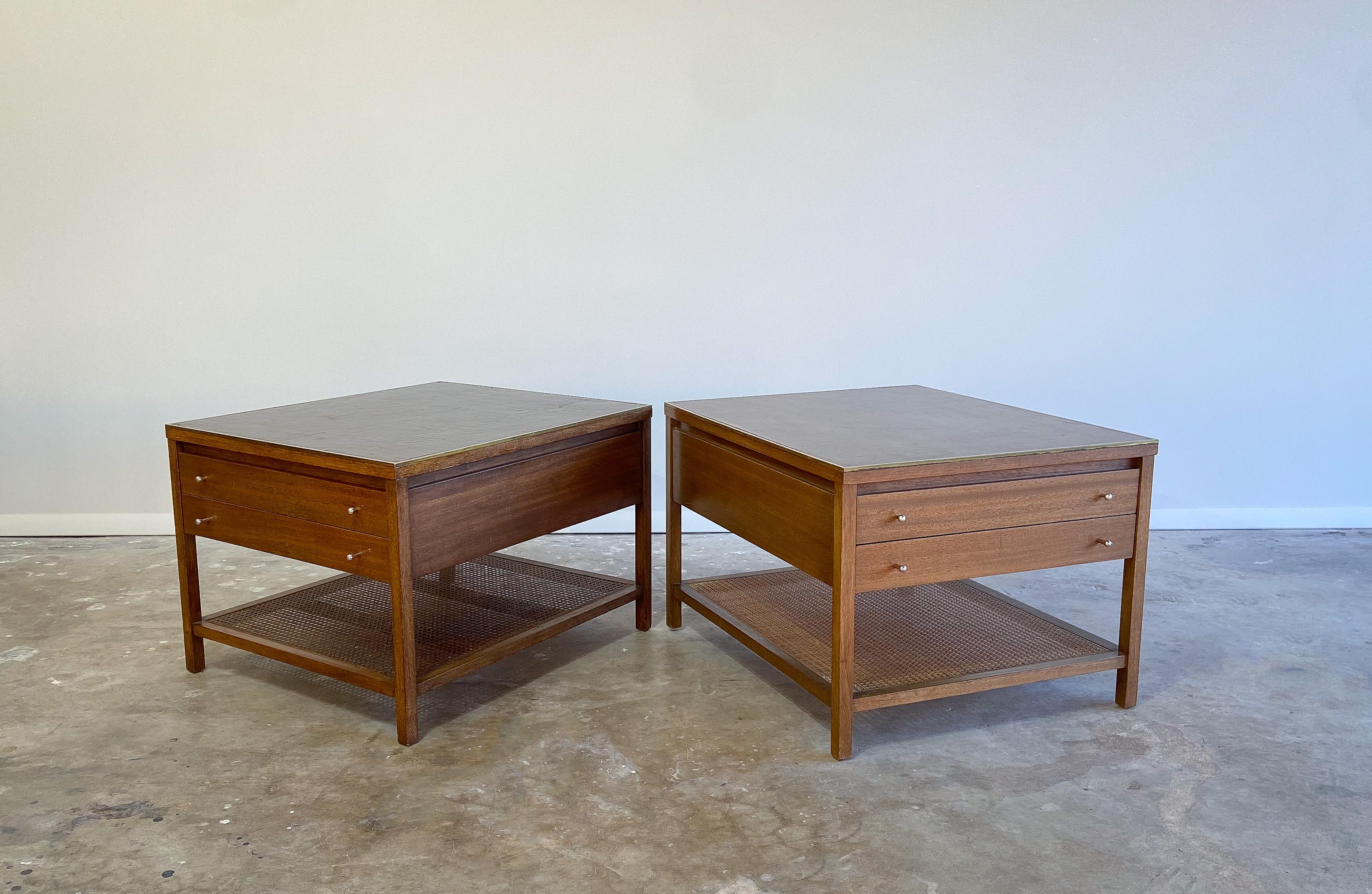 American Paul McCobb Leather Top Tables for Calvin, Irwin Collection, 1950's