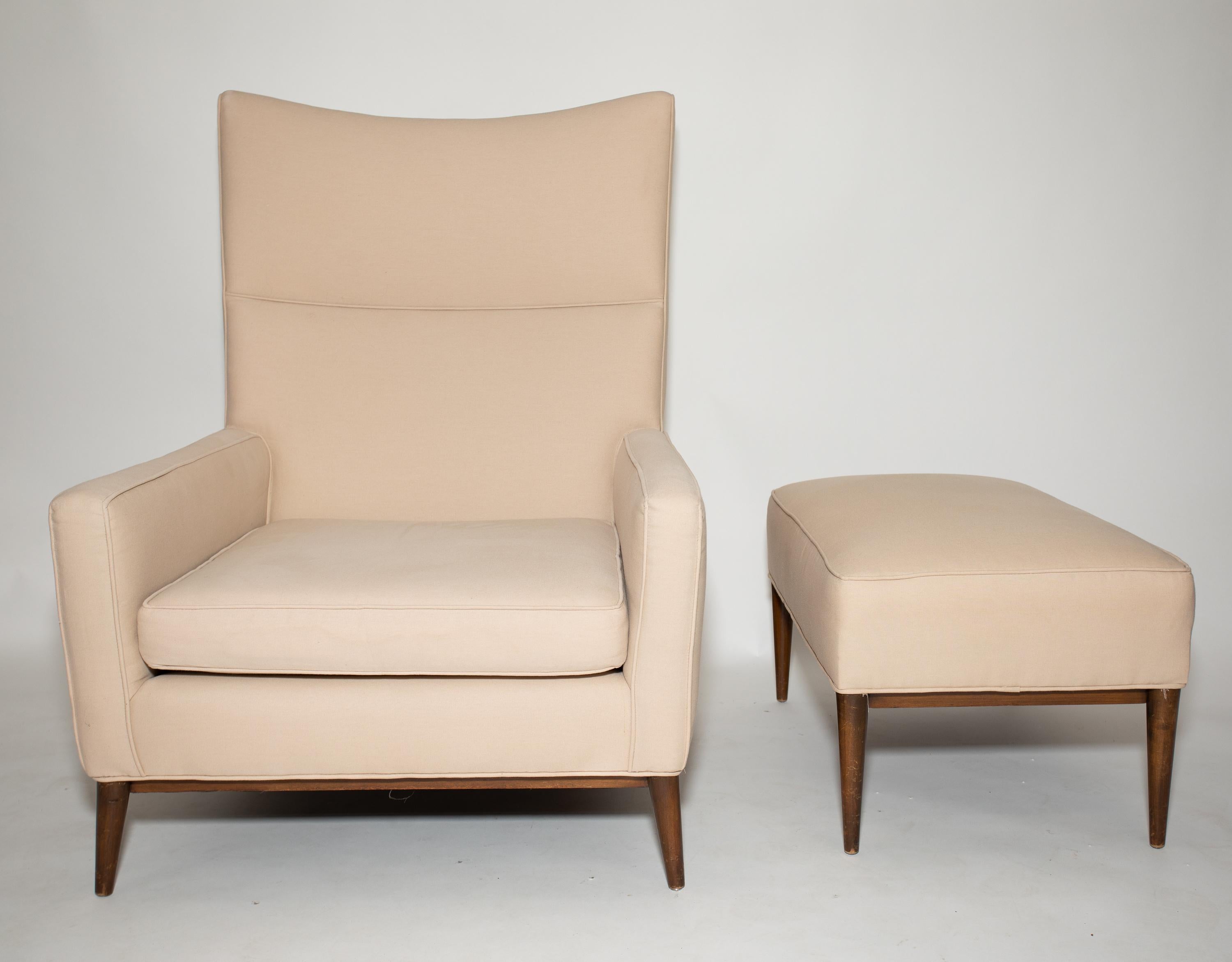 North American Paul McCobb Lounge Chair and Ottoman #314