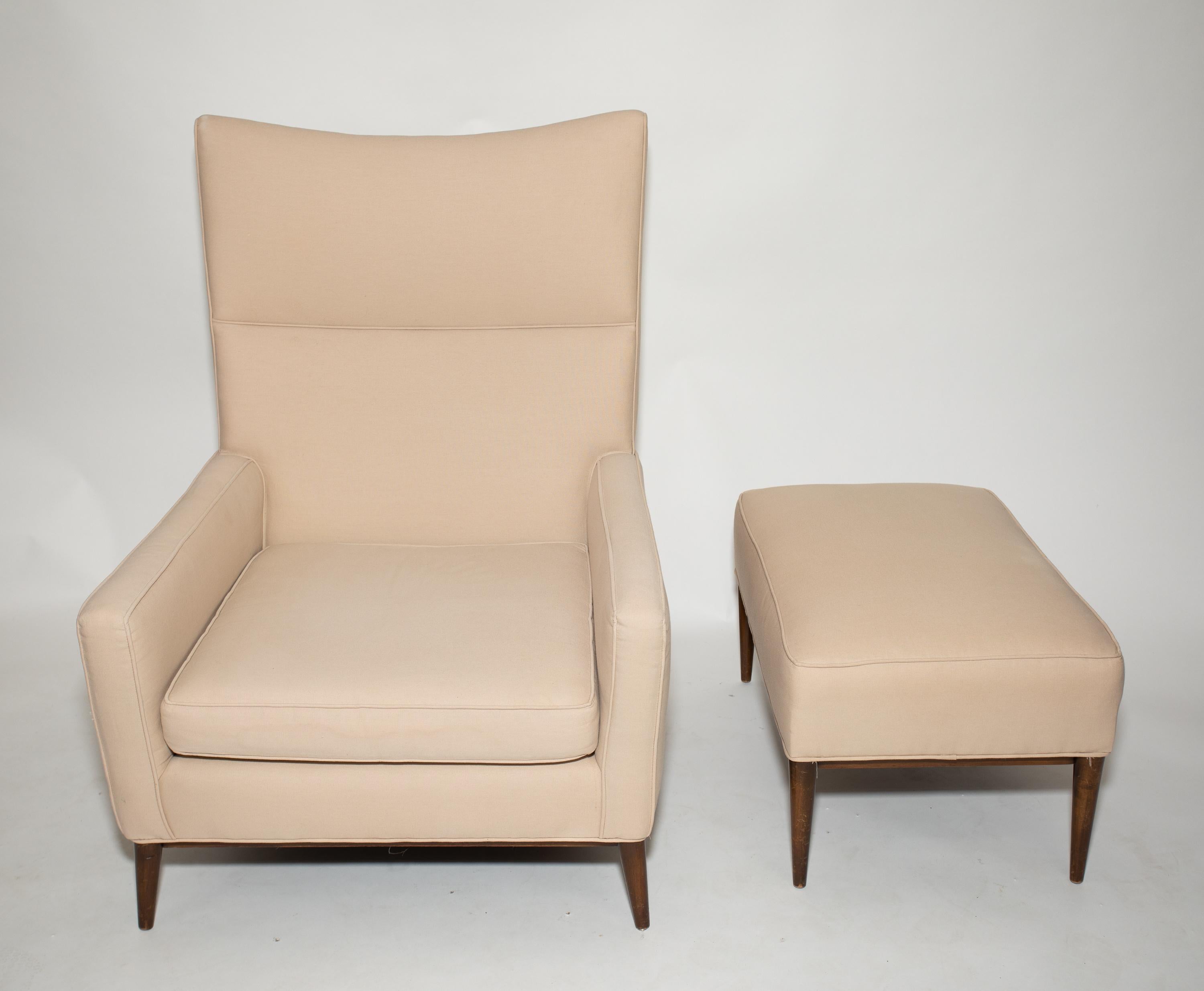 Upholstery Paul McCobb Lounge Chair and Ottoman #314