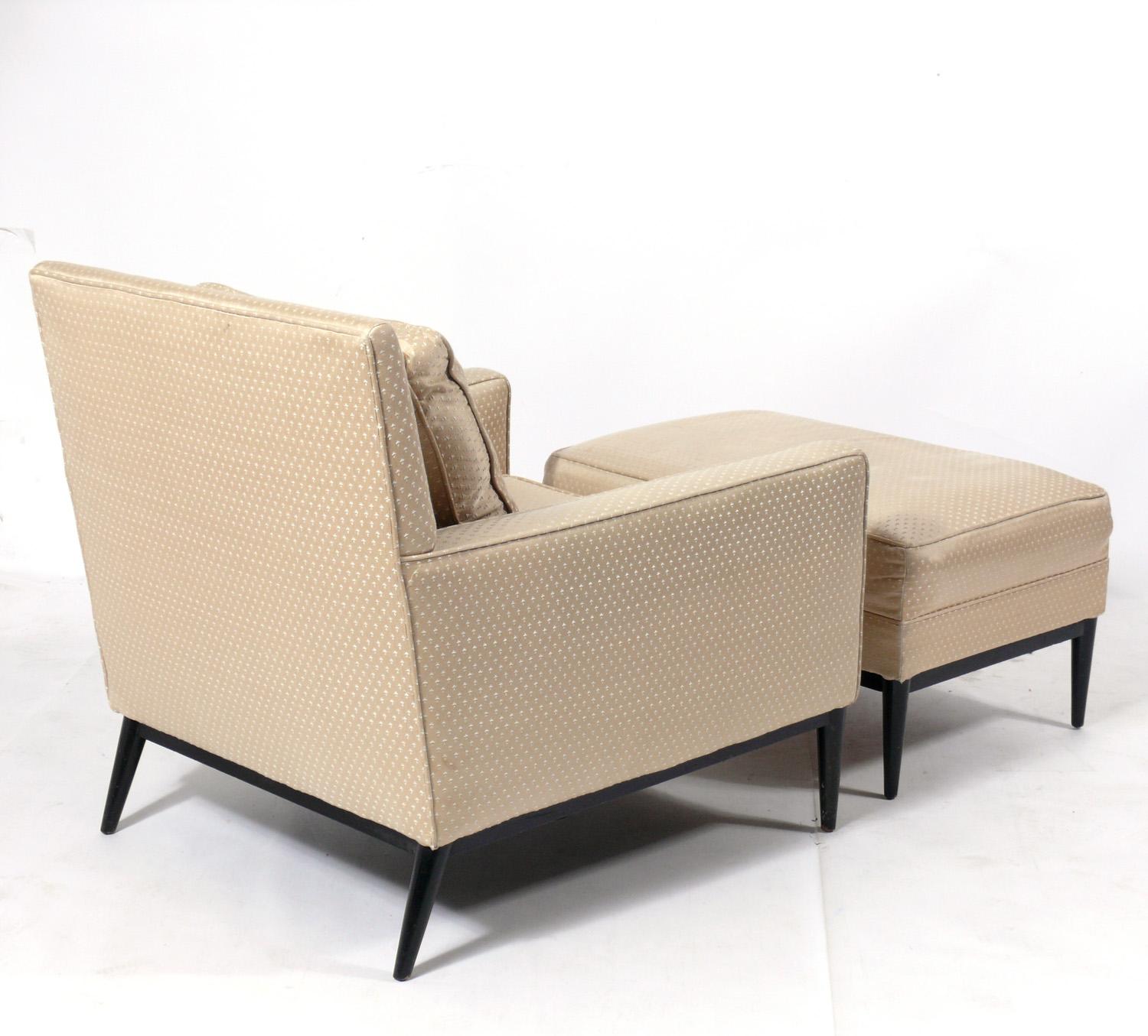 Mid-Century Modern Paul McCobb Lounge Chair and Ottoman
