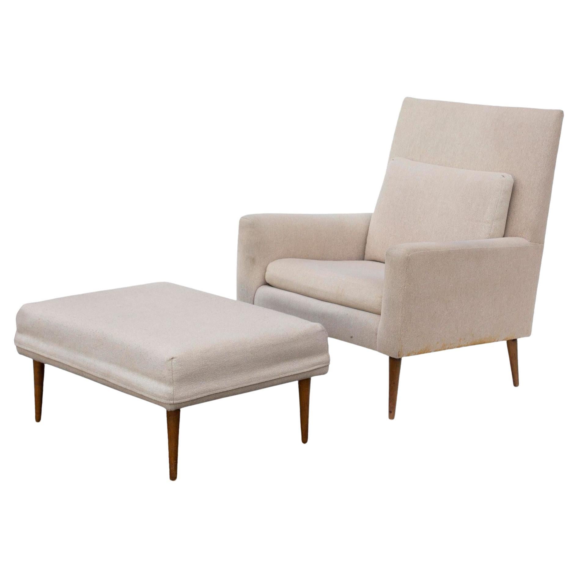 Paul McCobb Lounge Chair Model 302 and Matching Ottoman by Directional