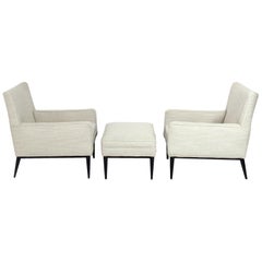 Paul McCobb Lounge Chairs and Ottoman