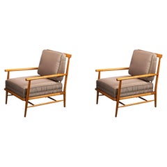 Paul McCobb, Lounge Chairs, Maple, Grey Fabric, O'Hearn Furniture, USA, 1952