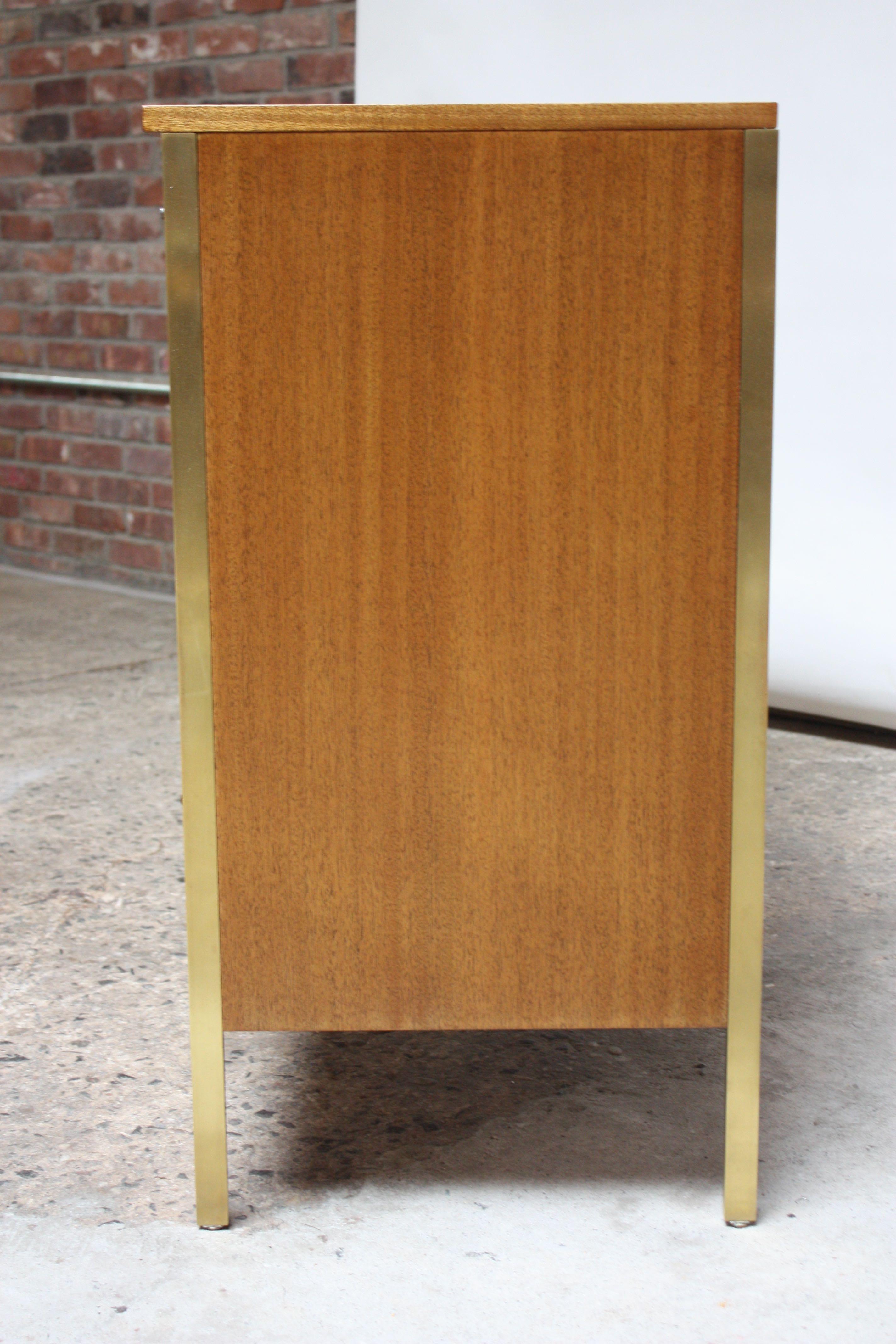 Paul Mccobb Mahogany and Brass 6000 Series Directional Cabinet In Good Condition In Brooklyn, NY