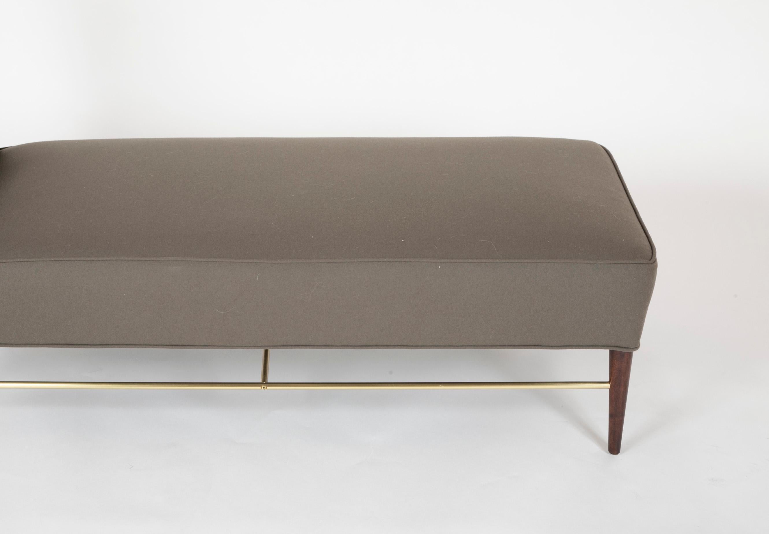 Paul McCobb Mahogany and Brass Chaise Lounge For Sale 9