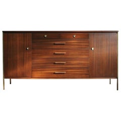 Paul Mccobb Mahogany and Brass Credenza for Calvin, 1960s