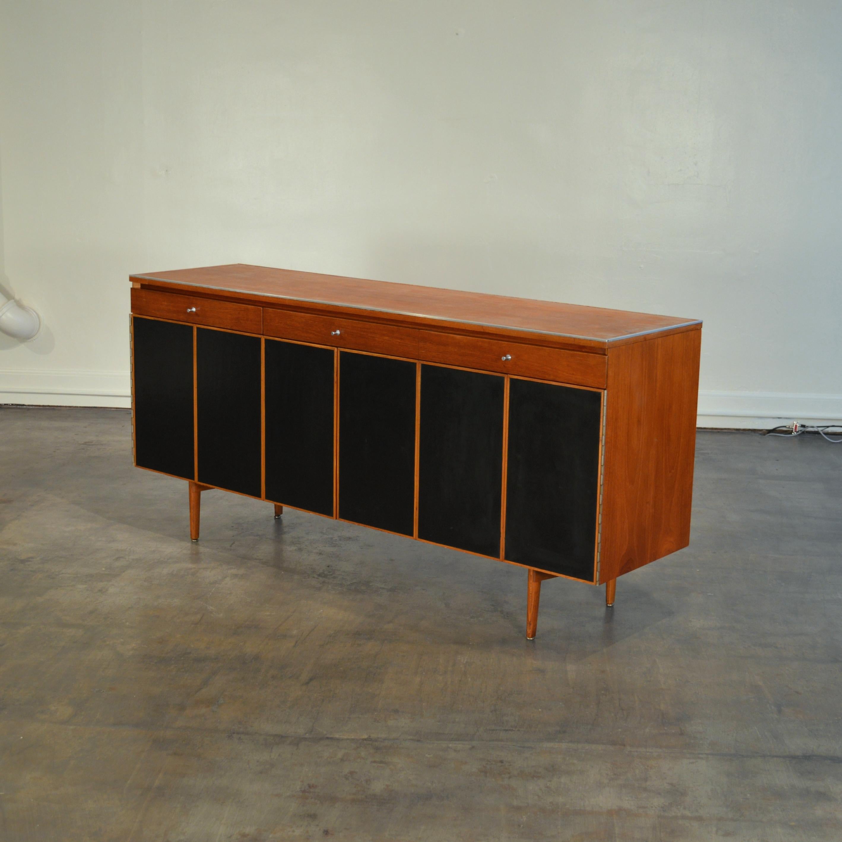 Paul McCobb Mahogany and Leather Sideboard for Calvin Furniture For Sale 10