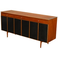 Paul McCobb Mahogany and Leather Sideboard for Calvin Furniture